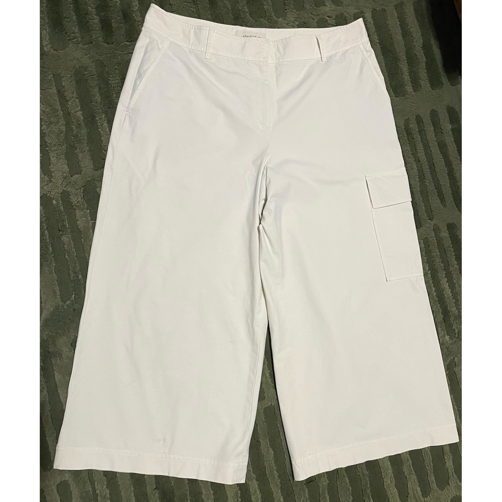Lafayette 148 New York $698 Wide Leg Cropped High Rise Pants Quiet Luxury Sz 16
